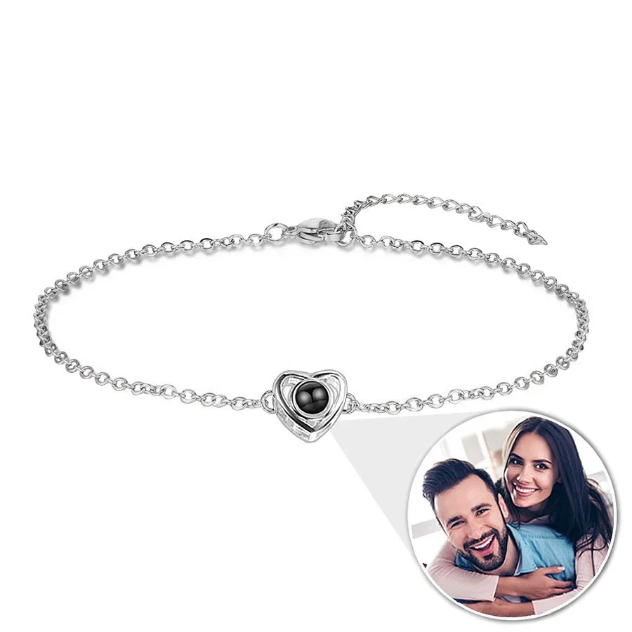 Kettenarmband mit Herz und Foto