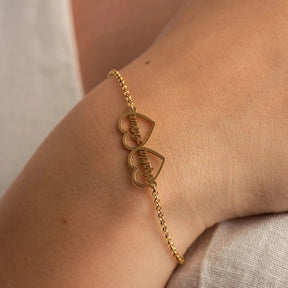 Armbänder-Set mit zwei Herzen - Bild 2
