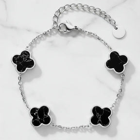 Armband mit marmorierten Kleeblättern