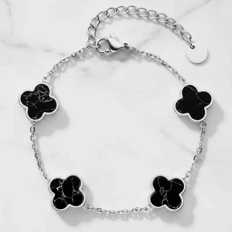 Armband mit marmorierten Kleeblättern