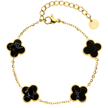 Armband mit marmorierten Kleeblättern