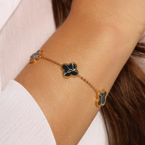 Armband mit marmorierten Kleeblättern