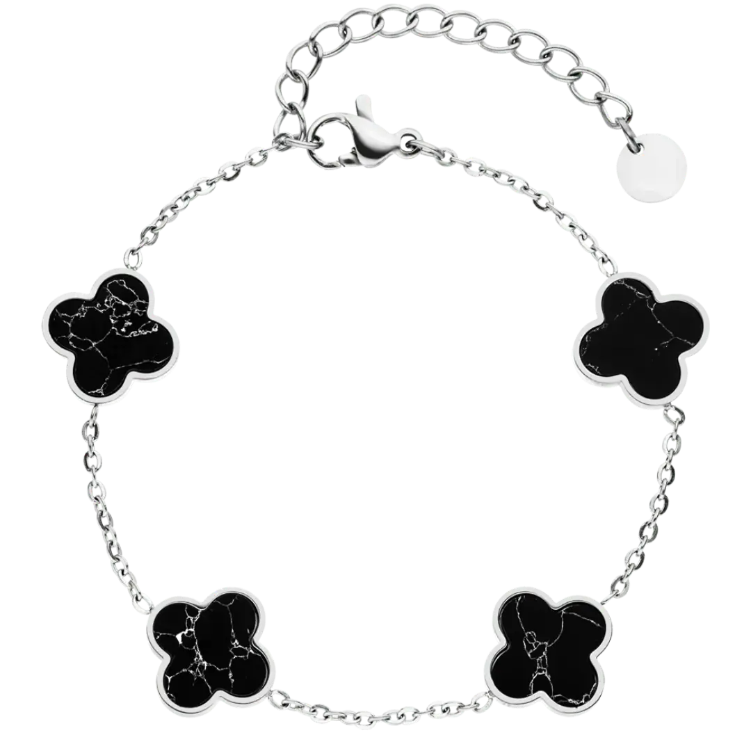 Armband mit marmorierten Kleeblättern