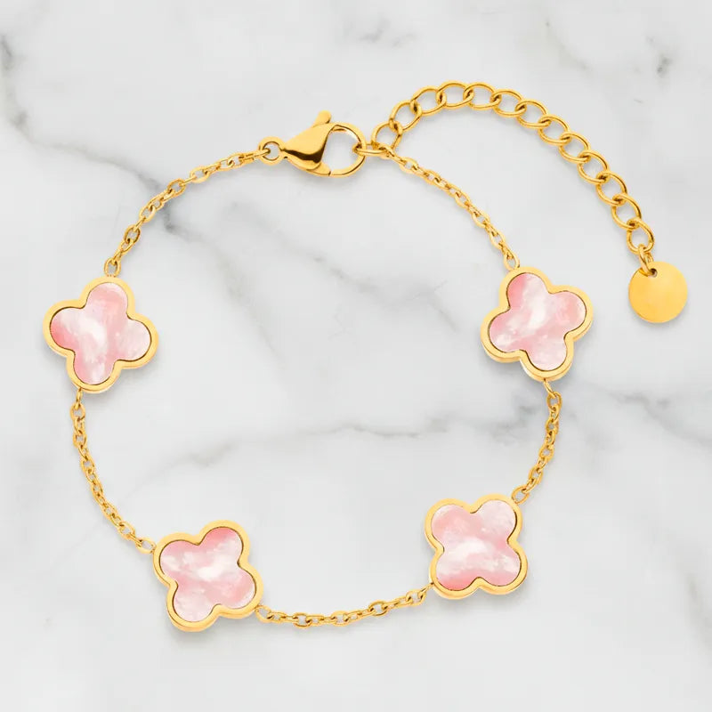 Armband mit rosa Kleeblatt