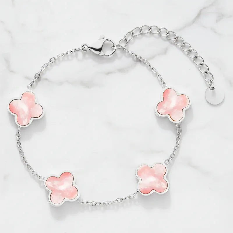 Armband mit rosa Kleeblatt
