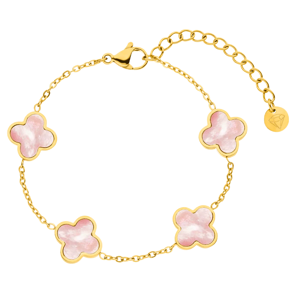 Armband mit rosa Kleeblatt