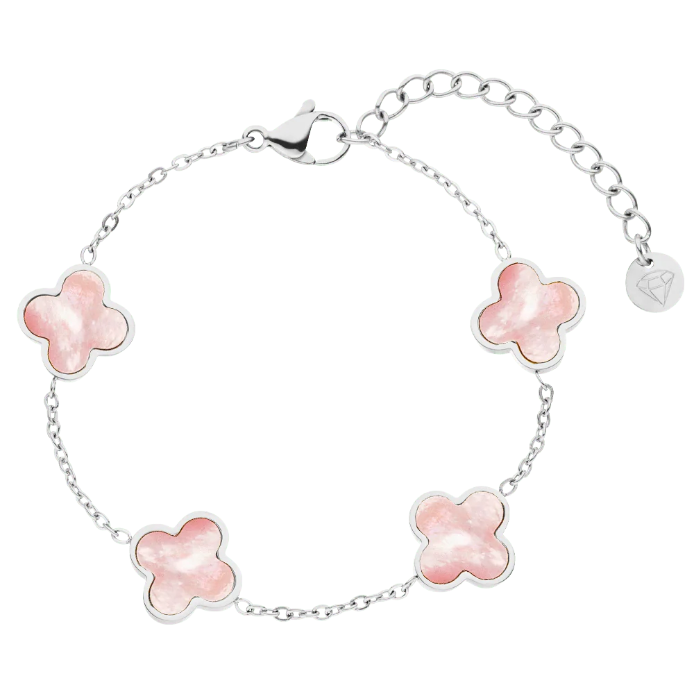 Armband mit rosa Kleeblatt