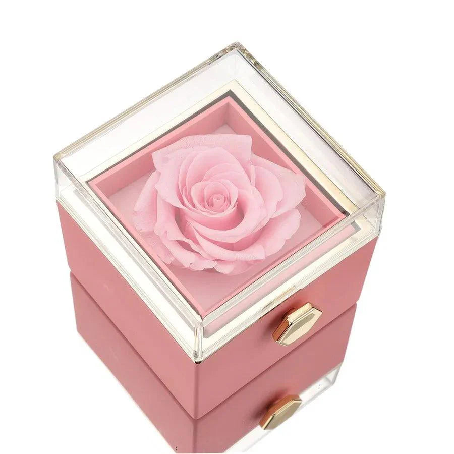 Ewige Rose Box mit Gravurkette