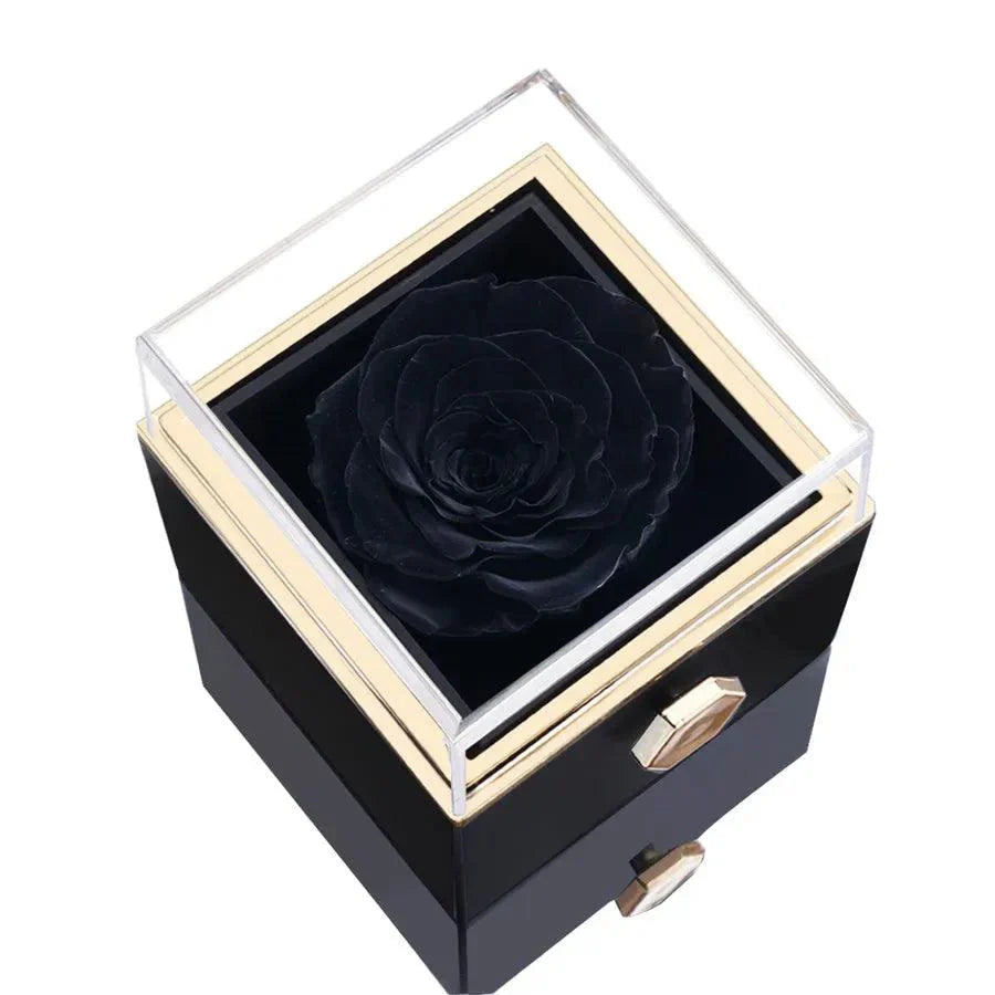 Ewige Rose Box mit Gravurkette