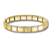 Italian Charm Armband aus Edelstahl in Goldfarben mit modularen Charm-Gliedern