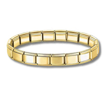 Italian Charm Armband aus Edelstahl in Goldfarben mit modularen Charm-Gliedern