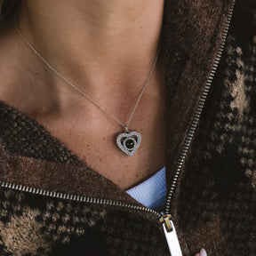 Kette mit funkelndem Herz und Foto