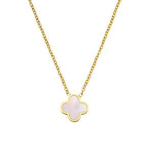 Kette mit rosa Kleeblatt