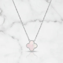 Kette mit rosa Kleeblatt