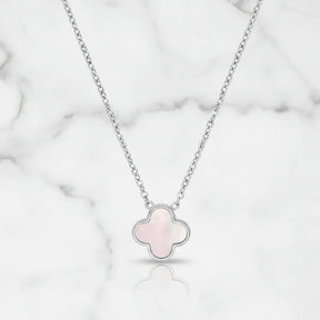 Kette mit rosa Kleeblatt