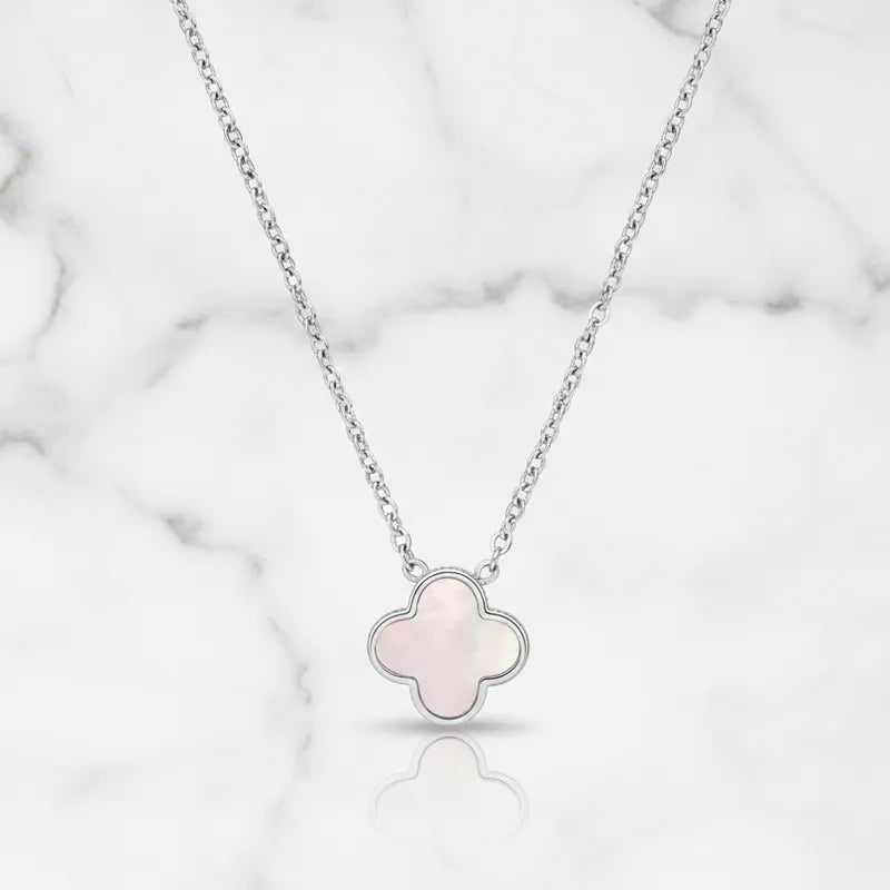 Kette mit rosa Kleeblatt