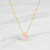 Kette mit rosa Kleeblatt