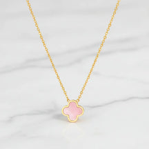 Kette mit rosa Kleeblatt