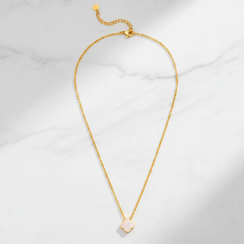 Kette mit rosa Kleeblatt