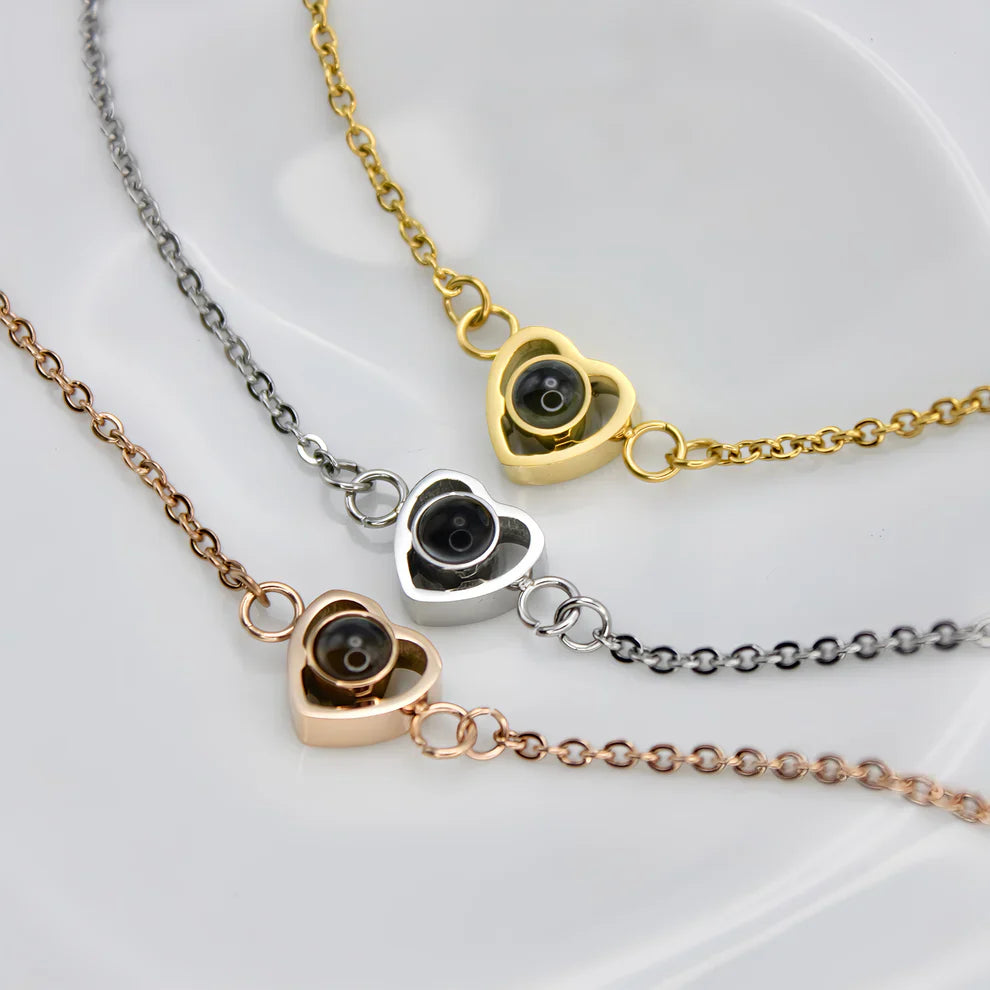 Kettenarmband mit Herz und Foto