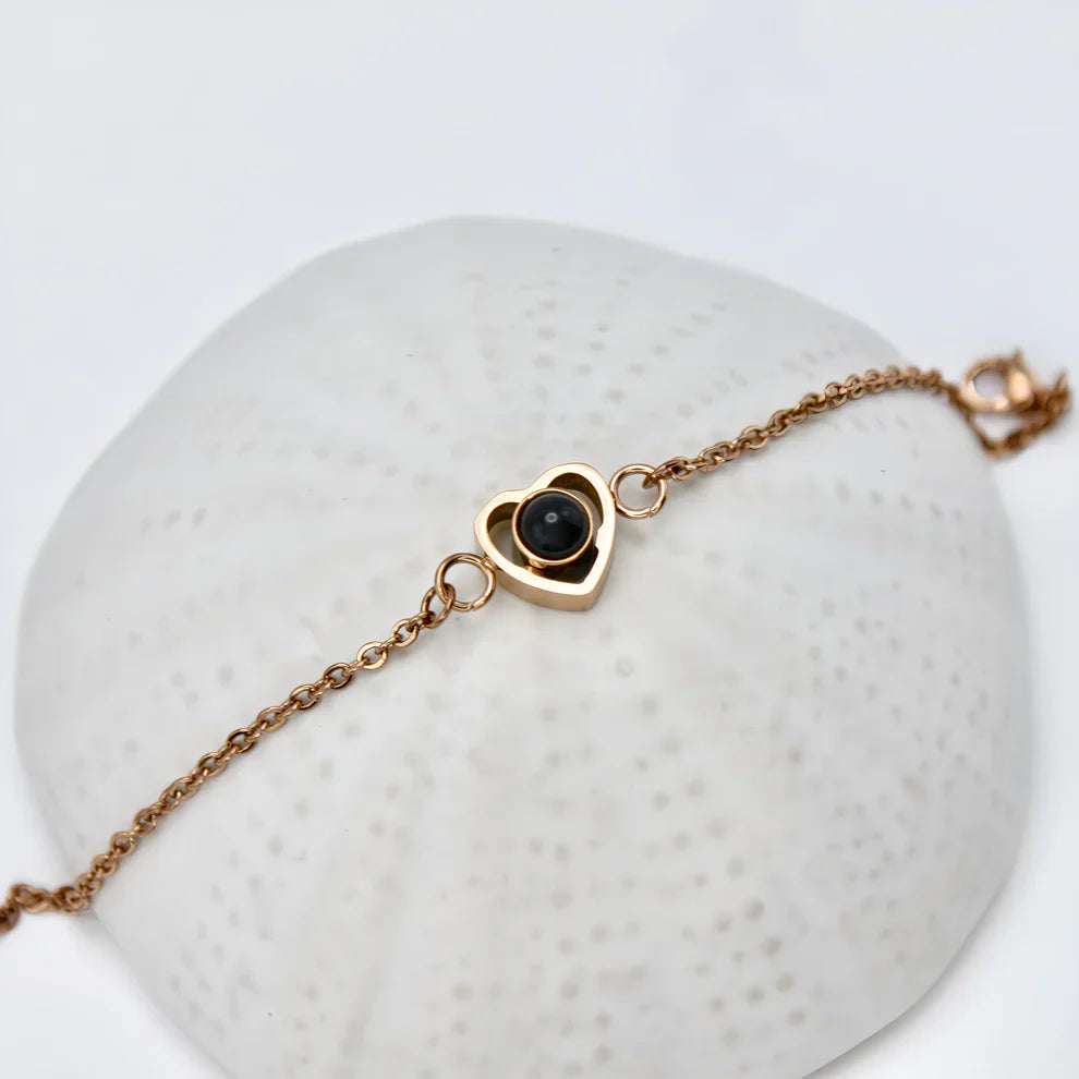 Kettenarmband mit Herz und Foto