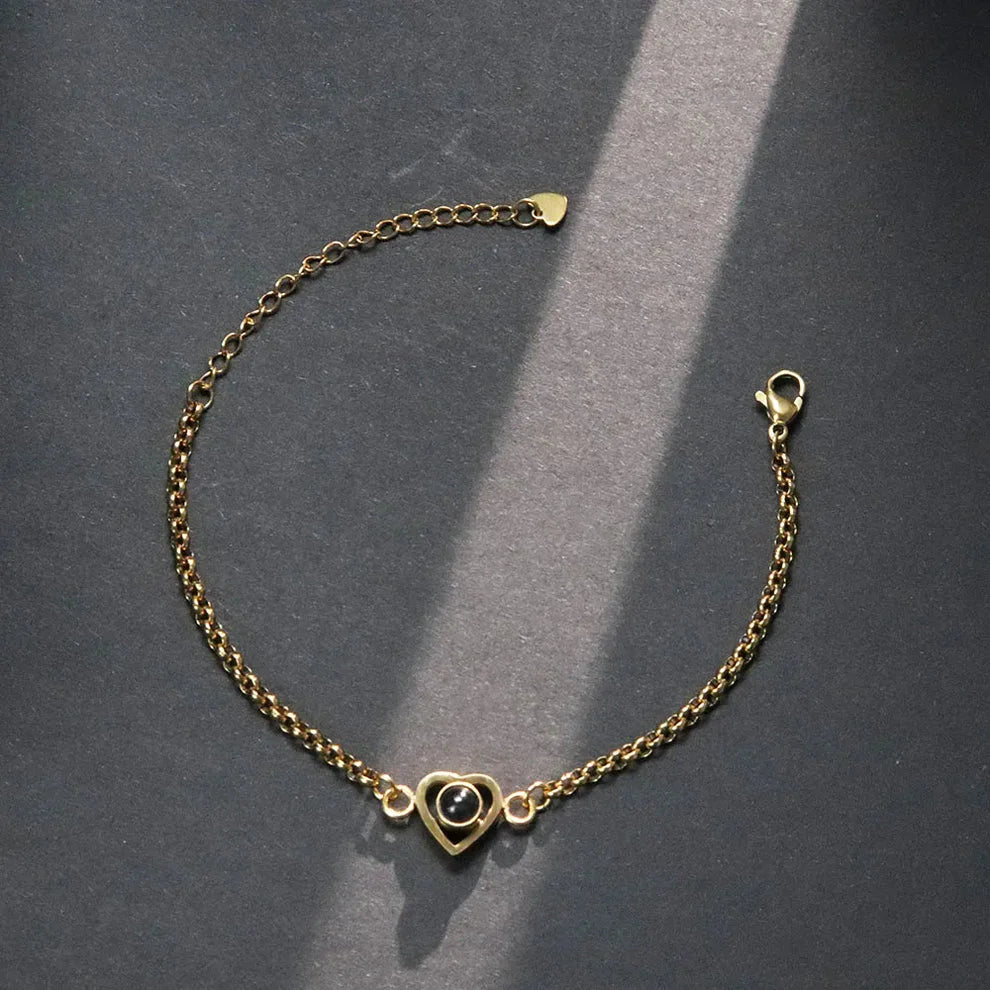 Kettenarmband mit Herz und Foto