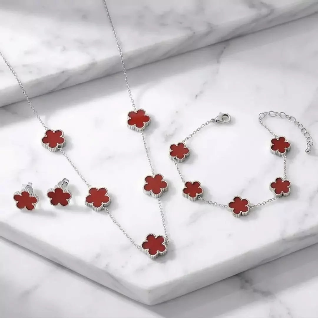 Schmuckset mit Kleeblatt