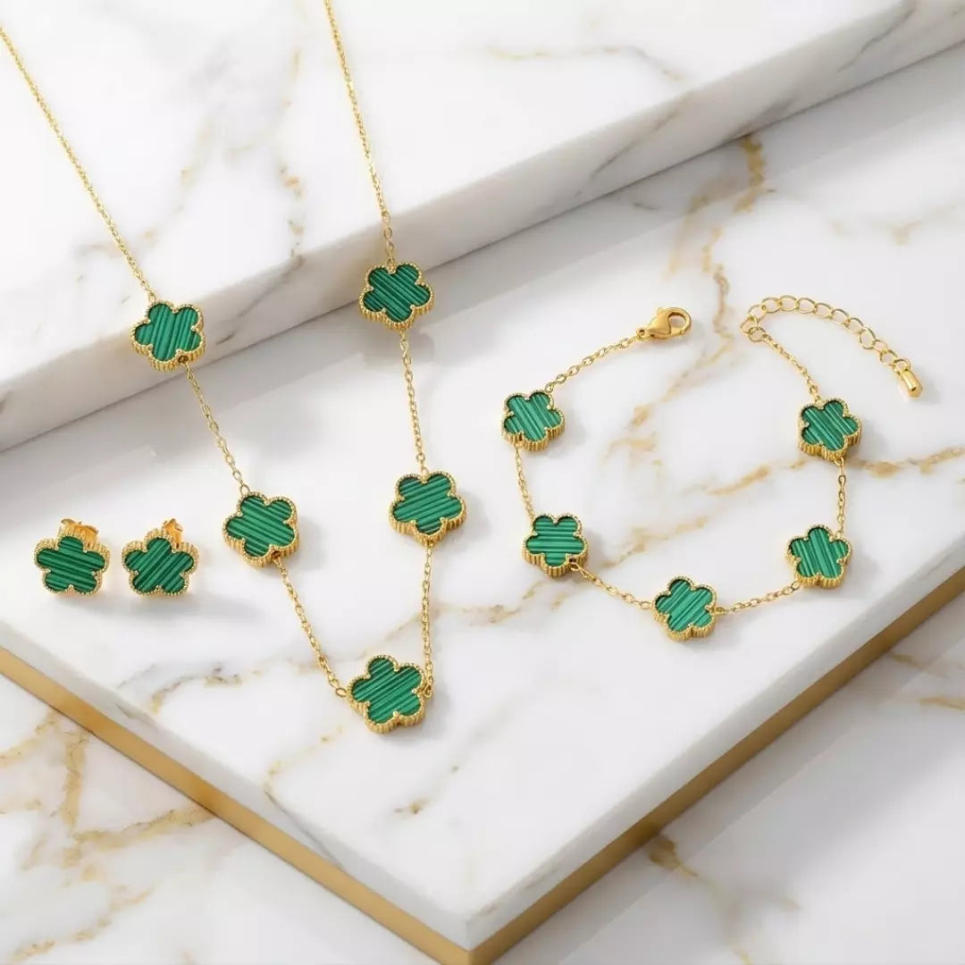 Schmuckset mit Kleeblatt